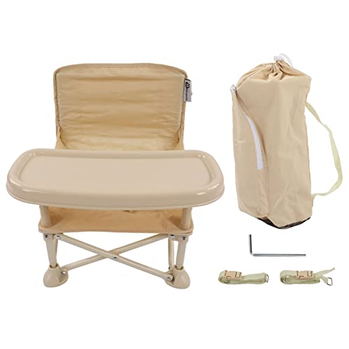 Tragbarer Babysitz, Zusammenklappbarer Baby-Reise-Sitzerhöhung mit Abnehmbarem Tablett, Aufbewahrungstasche und Gürtel, Kompakter Kleinkinder-Trainingsstuhl(Aufgerüstet3#)