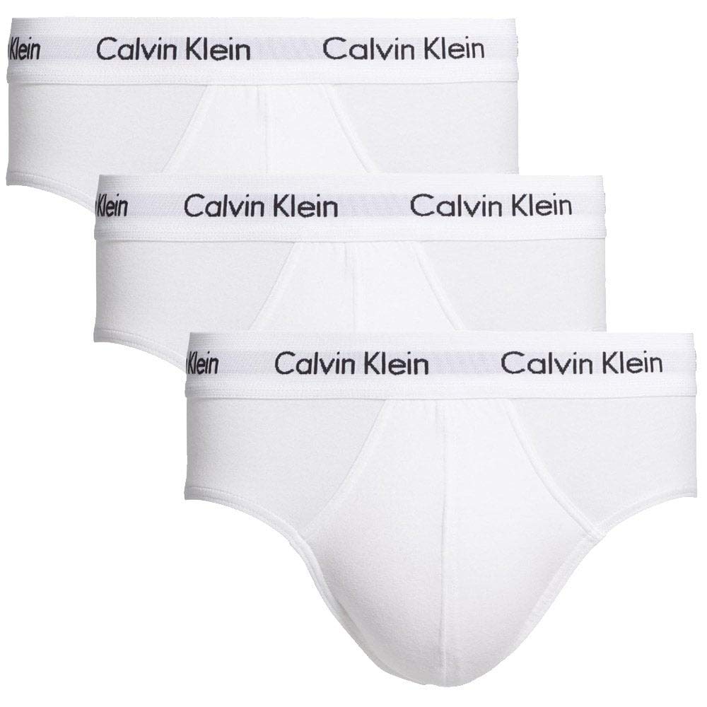 Calvin Klein Herren 3er Pack Hip Briefs Unterhosen Baumwolle mit Stretch, Weiß (White), XL