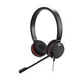 Jabra Evolve 30 UC Stereo Headset – Unified Communications Headphones for VoIP Softphone with Passive Noise Cancellation – USB-Cable with Controller – Black