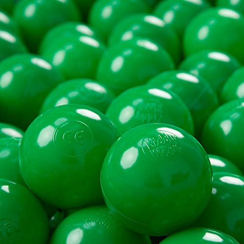 KiddyMoon 700 ∅ 7Cm Kinder Bälle Spielbälle Für Bällebad Baby Einfarbige Plastikbälle Made In EU, Grün