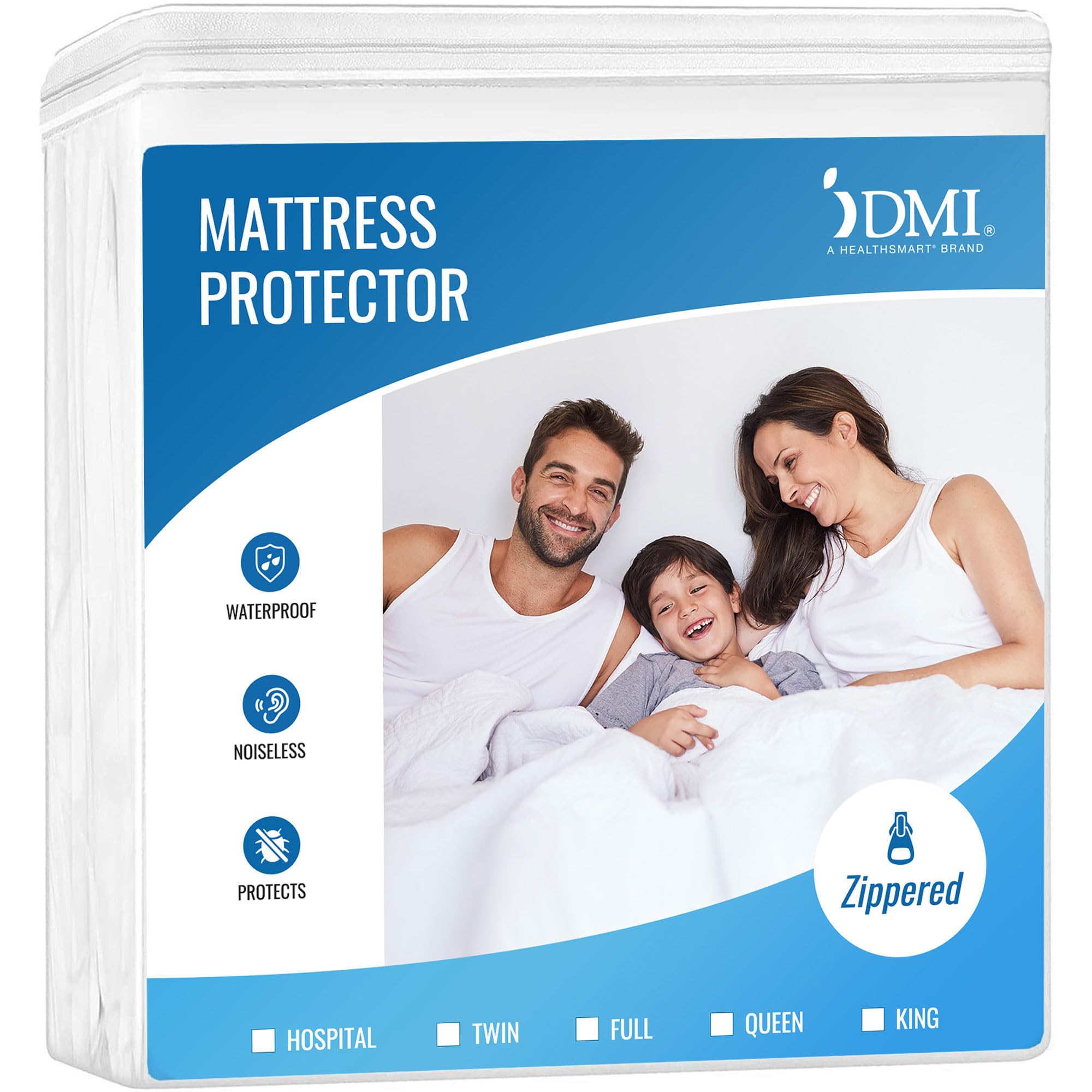 DMI Healthcare Reißverschluss Kunststoff Matratze Bezug Protektoren für Krankenhaus, inch-36 X 80 X 6, weiß, 12 Stück