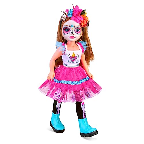 Nancy - Ein Tag der Catrina, Puppe mit traditionellem Kostüm von Mexiko und dekoriertem Gesicht von Catrina, Feier Tag der Toten, für Mädchen und Jungen ab 3 Jahren, Berühmt (NAC44000)