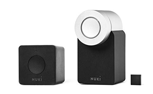 Nuki Combo 2.0 (Smart Lock + Bridge), Türsensor, elektronisches Türschloss, smartes Türschloss, sperren via Bluetooth, einfach nachrüstbar, Amazon Alexa, Apple HomeKit, Google Home, Nuki Smart Home