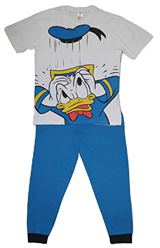 Herren-Pyjama-Set, Baumwolle, Größe S bis XL, Donald Duck Blue (31545), XL