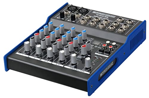 Pronomic M-602FX Live/Studio Mischpult mit digitalem 24bit Multieffektprozessor (2 Mono-Kanäle XLR/Klinke, 2-Stereo Kanäle, 3-Band-EQ, 48V Phantomspeisung)