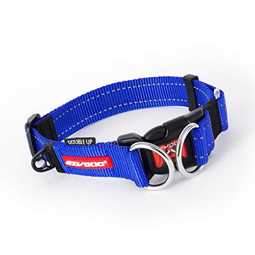 EzyDog Checkmate Hundehalsband - Halsband Hund - Zugstopp Halsband für Hunde - Zughalsband für hunde - Trainings und Dressurhalsband. Schlupfhalsband für Große, Mittlere und Kleine Hund (L, Blau)