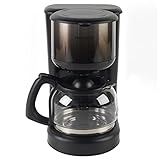 Progress EK4068PBLK-VDE Ombre Kaffeemaschine mit Glaskanne und herausnehmbarem Filtereinsatz, für bis zu 10 Tassen, 1,25 l, Tropfschutz- und Warmhaltefunktion, 870 W, schwarz