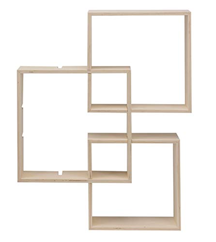Glorex 6 1320 304 - Design Rahmen aus Holz in quadratischer Form, 3 Stück in 3 verschiedenen Größen, ca. 30 x 30 x 10 cm, 27 x 27 x 10 cm und 24 x 24 x 10 cm