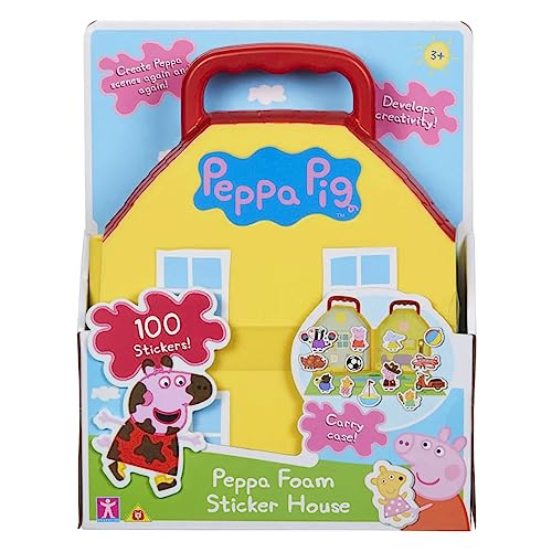 Peppa Pig Foam Sticker House, Create Peppa Pig Scenes, 100 Reusable Foam Stickers, Featuring Lots of Characters and Accessories