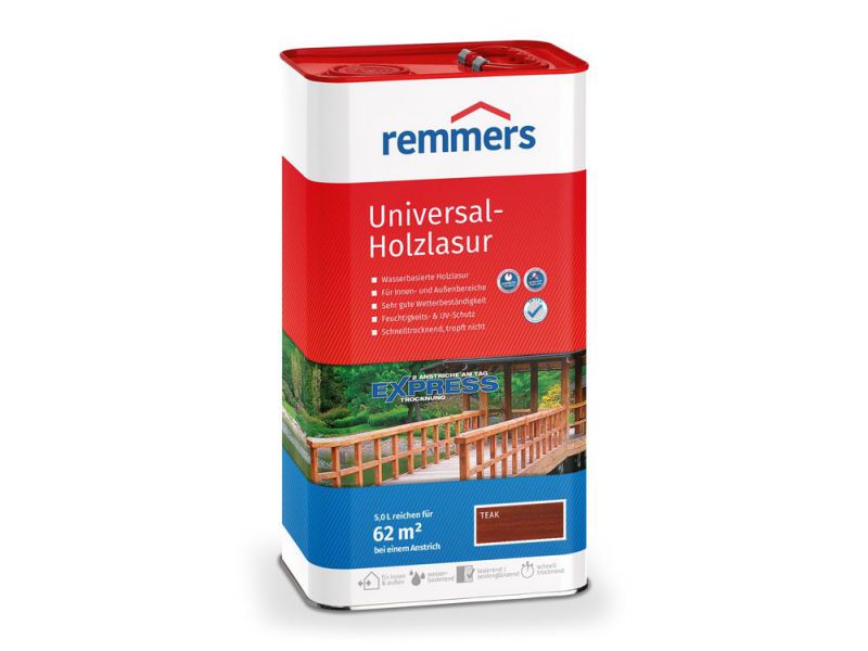 Remmers Aidol Universal Holzlasur auf Wasserbasis, Teak / 5 Liter