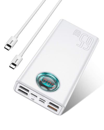 Externer Akku Baseus Amblight 30000 mAh, 4xUSB, USB-C, 65 W - Weiß (PPLG000102)