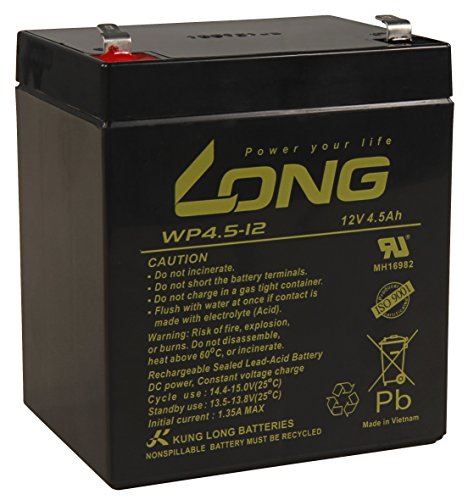 Bleiakku KUNG LONG WP4,5-12, 12V/4,5Ah, 90x70x107mm, 1,62kg