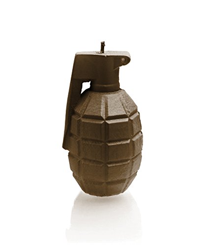 Candellana Groß Grenade Kerze | Höhe: 14,3 cm | Braun | Handgefertigt in der EU
