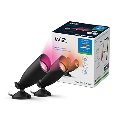 WiZ Tunable White and Color Outdoor Spot, dimmbar, warm- bis kaltweiß, 16 Mio. Farben, 12V, smarte Steuerung per App/Stimme über WLAN, Doppelpack