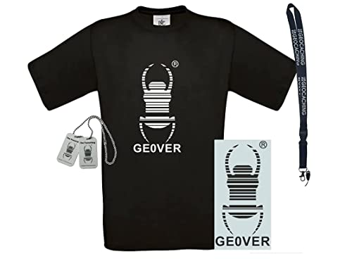 geo-versand 4tlg. Travelbug T-Shirt + Geocaching Autoaufkleber + CopyTag + Laynard Geschenk