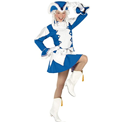 Amakando Gardekostüm Damen - S (34/36) - Tanzmariechen blau weiß Kleid Funkenmarie Funkenkostüm Garde Outfit Karneval Blaues Funkenmariechen Kostüm