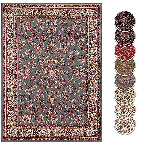 Hanse Home Design Kurzflor Orient Teppich Zabul orientalisch Perser Look, Farbe:Grau, Größe:180x260 cm