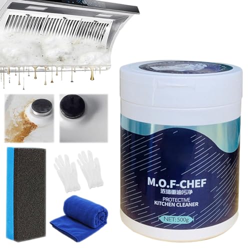 Mochef Cleaning Powder, Mof Chef Cleaner Powder, Mof Chef Cleaning Powder, Mo Chef Powder Cleaner for Effective Grease Removal and Stain Elimination (1 Pcs,500g)