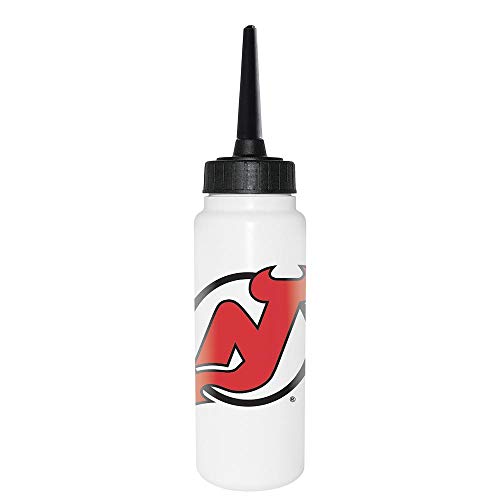 Sherwood NHL Trinkflasche 1000 ml, New Jersey Devils, Eishockey Trinkflasche, Sportflasche mit NHL Club Logo, biegsamer Silikon-Trinkhalm