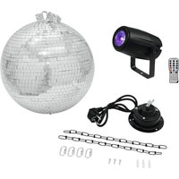 Eurolite LED Discokugel-Set mit Motor, mit LED-Beleuchtung 30 cm (20000562)