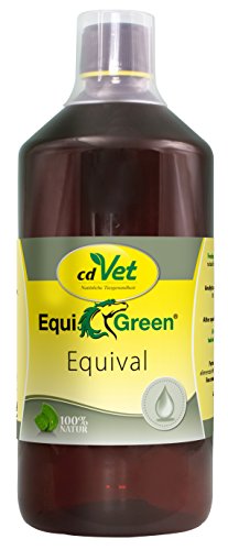 cdVet Naturprodukte EquiGreen Equival 1 Liter - Pferde - Versorgung mit essentiellen Fettsäuren - Energieträger - kaltgepresst -Nachtkerzenöl + Weizenkeimöl + Kürbiskernöl + Arganöl - Gesundheit -