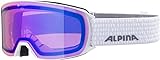 ALPINA NAKISKA Q - Verspiegelte, Kontrastverstärkende & Polarisierte Skibrille Mit 100% UV-Schutz Für Erwachsene, white, One Size