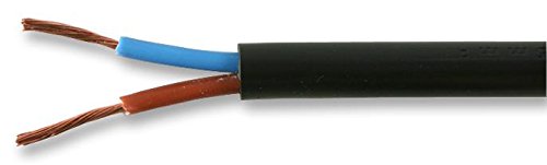 Pro Elec PEL01058 2-adriges Netzkabel, 0,75 mm2, 6 A, Schwarz, 100 m