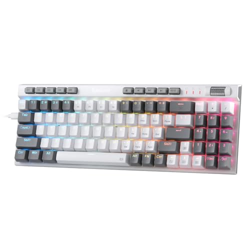 Redragon K655 75% RGB-kabelgebundene mechanische Gaming-Tastatur, 78-Tasten-Hot-Swap-Mechanische Tastatur mit Aluminium-Abdeckungsplatine, verbessertem Sockel und integrierten Makro, Roter Schalter