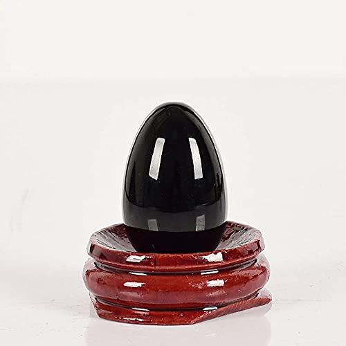 Yoni Eggs Jadestein-Ei Yoni-Ei, ungebohrter natürlicher schwarzer Obsidian Yoni-Ei   Becken-Kegel-Übung Jade-Ei   Muskel-Kristallkugel-Massagestein-40 X 25 MM