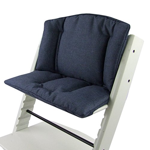 BAMBINIWELT Ersatzbezug Bezug Sitzkissen Kissen-Set Sitzverkleinerer kompatibel mit STOKKE Tripp Trapp für Hochstuhl-Kinderstuhl MELIERT (meliert marine)