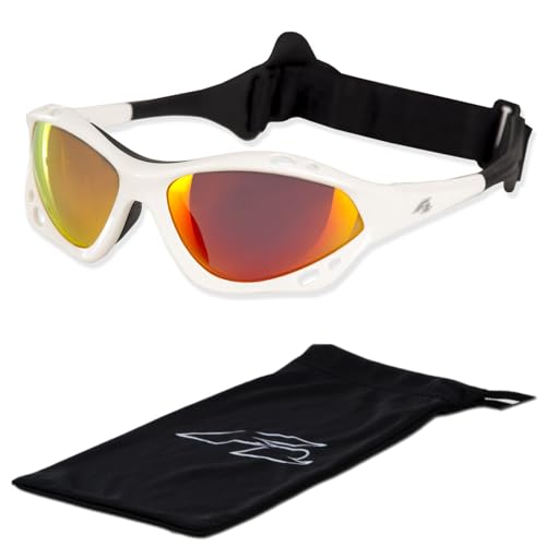 F2 KITEBRILLE WHITE RED WAKE SURF SONNENBRILLE BRILLE GLASSES GOGGLES + BAG