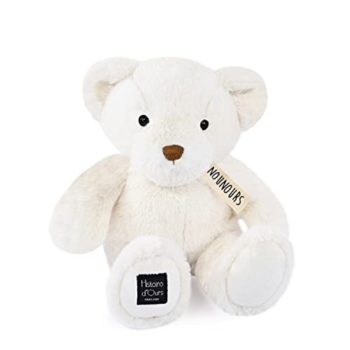 Histoire d'Ours - Der Teddybär weiß 28 cm – 28 cm – Geschenk zur Geburt – HO3220