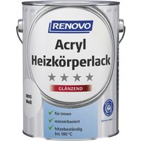 Renovo Acryl Heizkörperlack Weiss Glänzend, 2,5 L