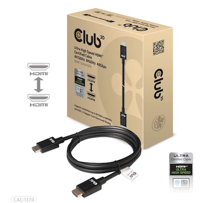 Club 3D Ultra High Speed HDMI™ 4K120Hz, 8K60Hz Kabel 48Gbps St./St. 1,5m