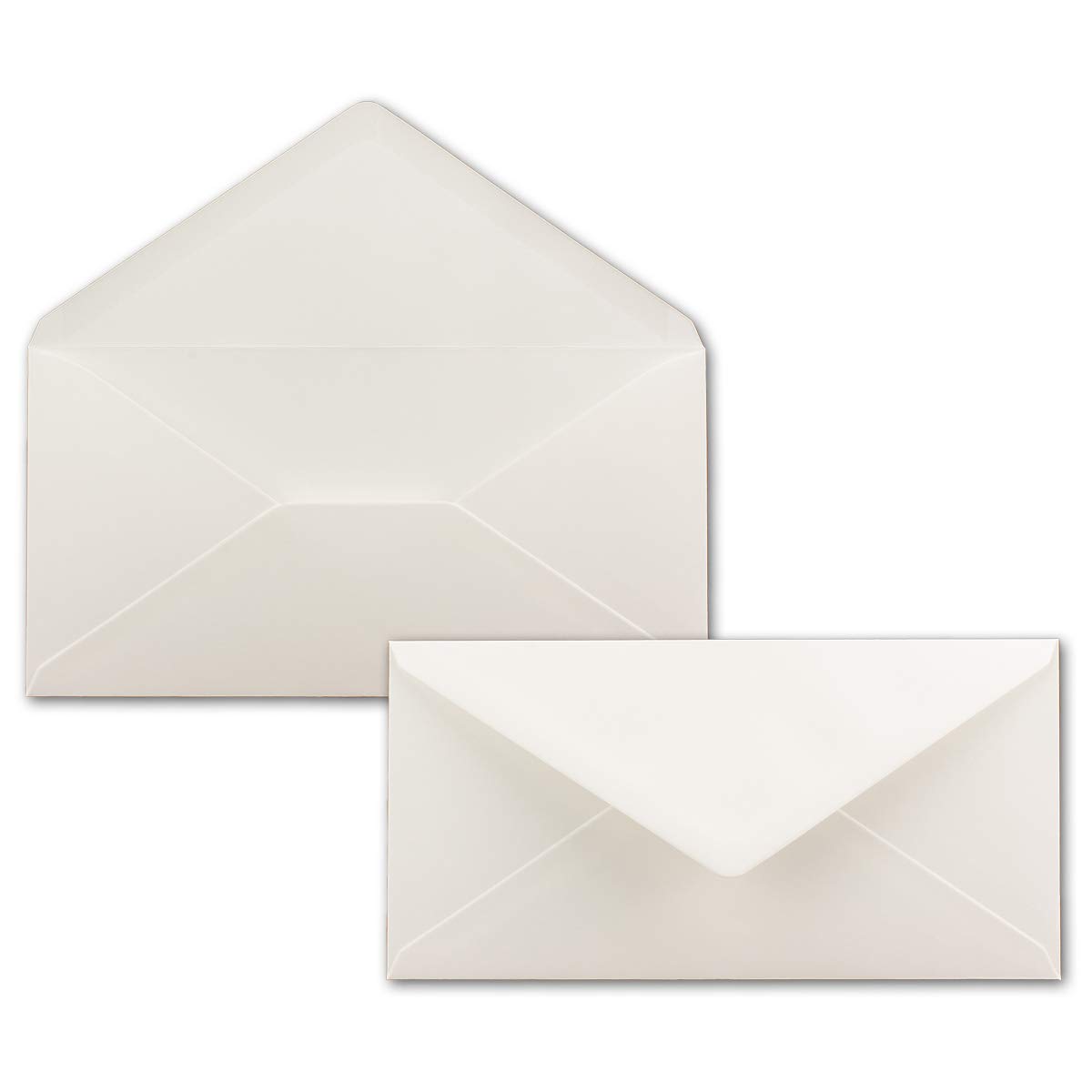 300 Brief-Umschläge Natur-Weiß DIN Lang - 110 x 220 mm (11 x 22 cm) - Nassklebung ohne Fenster - Ideal für Einladungs-Karten - Serie FarbenFroh