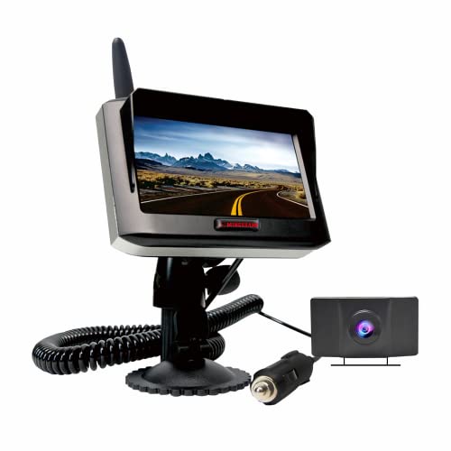 WiFi Backup Kamera Monitor Kit, 4.3 Zoll Monitor Rückfahrkamera System für Autos, LKWs, RV, Anhänger, wasserdichte 150° Ansicht Kamera, stabiles drahtloses Signal, einfache Installation