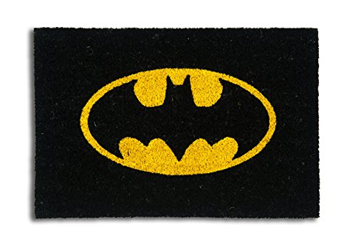 Excelsa Batman Fußmatte, Kokosfaser, schwarz, 40 x 60 x 1.5 cm