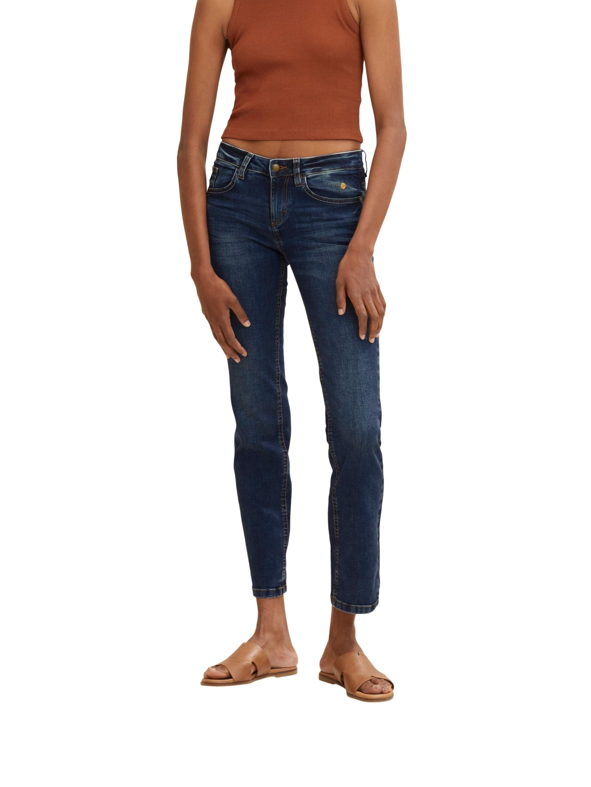 TOM TAILOR Damen Alexa Straight Jeans, 10281 - Mid Stone Wash Denim, 32W / 32L