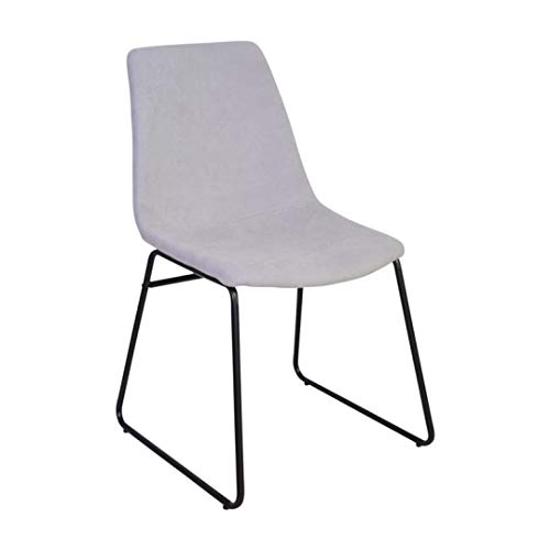 Zons Cholo-Stühle aus Stoff, grau, mit Metalleinsatz, groß, 4 Stück