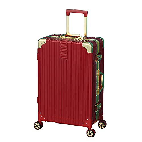 Neue Chinesische Hochzeitsbox, Braut Mitgifttrolley -Koffer, Passwort Koffer,Rot,24 inches