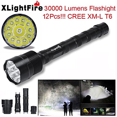 Taschenlampen Sourpa Nützliche XLightFire 30000 Lumen 12x CREE XML T6 5 Modus 18650 Super helle LED Taschenlampe