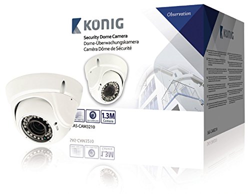 König SAS-CAM3210 Dome-Überwachungskamera mit Zoomobjektiv weiß