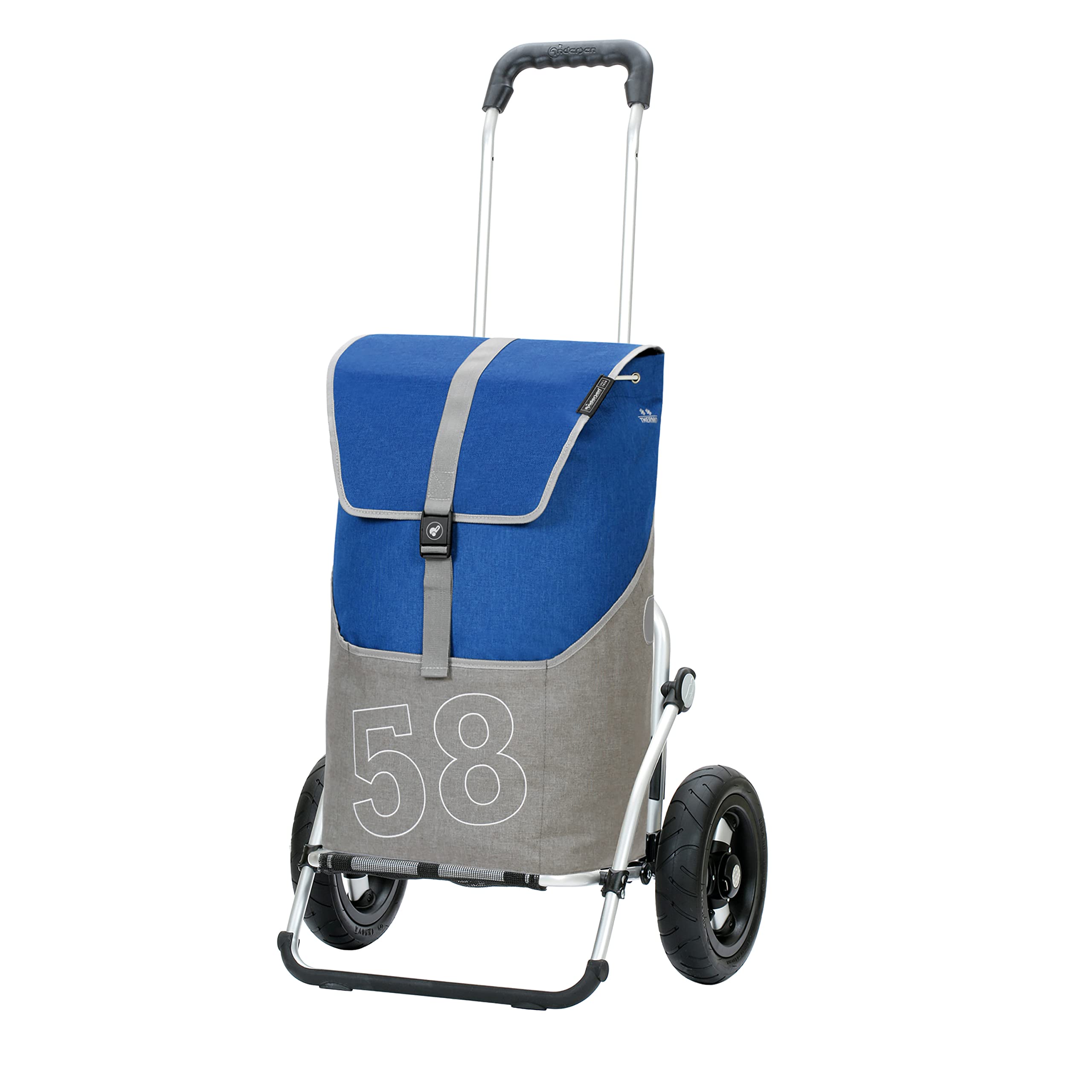 Andersen Einkaufstrolley - Royal Shopper Filip blau 46 L Handwagen,Rucksack,Thermo, Aluminium, klappbar, luftbereiftes Kugellagerrad