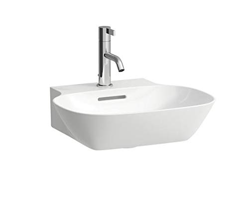 Laufen INO Handwaschbecken, 1 Hahnloch, mit Überlauf, 450x410, weiß, Farbe: Weiß - H8153010001041