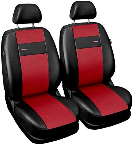 GSC Sitzbezüge Auto Vordersitze Universal Autositzbezüge Schonbezüge Vorne Kunst Leder mit Airbag System X-LINE, kompatibel mit Mitsubishi ASX
