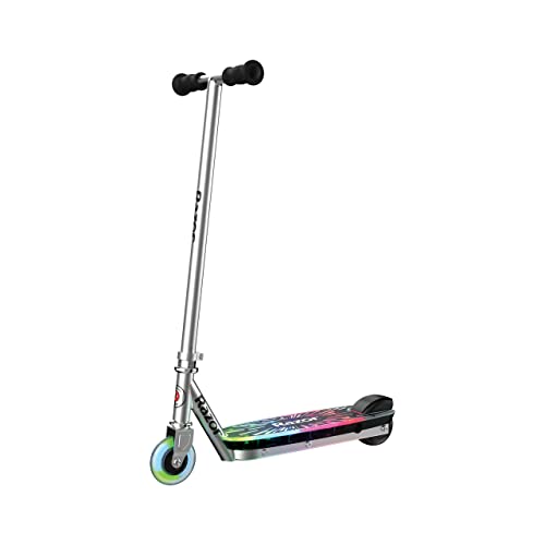 Razor Color Rave Light-Up Electric Scooter –Multi-Colored LED Light-Up Deck,Lightweight, Up to 7.5 MPH and Up to 30 Min Ride Time, Kick-Start Electric Scooter for Kids Ages 8 and Up
