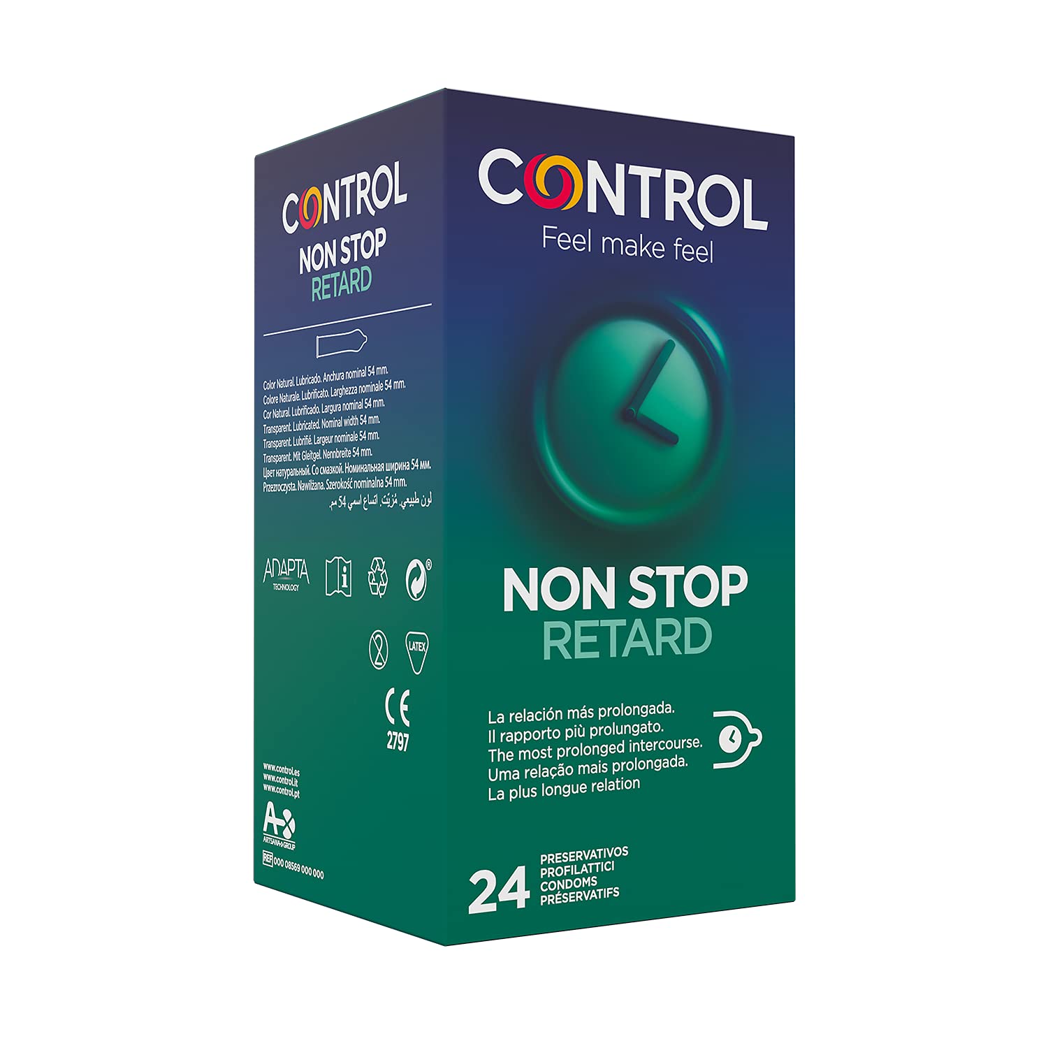 CONTROL RETARD Kondome aus Naturlatex mit verzögernder Wirkung - 24 Stück.