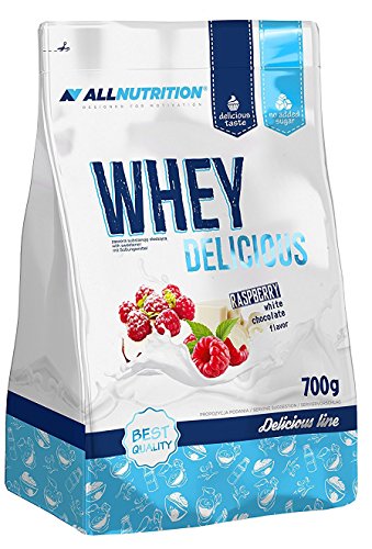 ALLNUTRITION Whey Delicious Premium Molkeprotein Eiweiß Protein Whey Buttermilch Muskelaufbau Fitness Bodybuilding 700g (White Chocolate Raspberry - Weiße Schoko Himbeere)