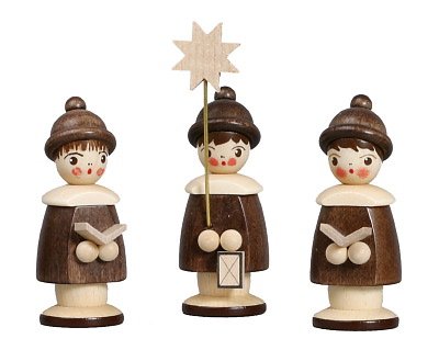 Rudolphs Schatzkiste Kurrende 3 Kurrendefiguren - Natur Höhe 62mm Neu Miniaturen Figuren Holz Erzgebirge