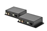 DIGITUS Professional DS-56100 - Audio Extender - Set (Sender/Empfänger) - Cinch oder 3.5mm Klinke - bis zu 600 m Reichweite - UTP Patchkabel (Cat 5/5e/6) - schwarz